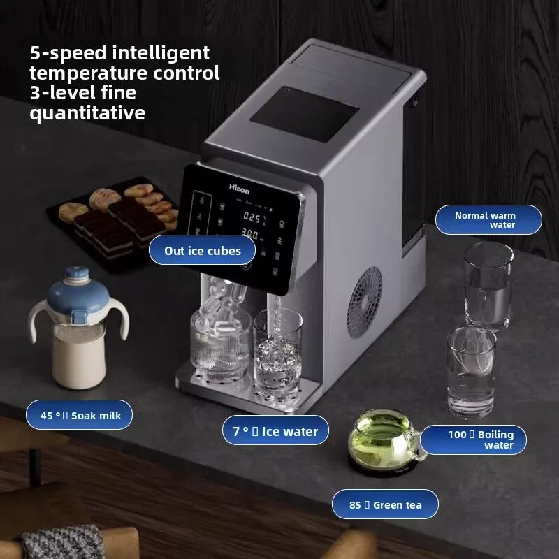 3-in-1 Ice Maker & Water Dispenser – Countertop Hot & Cold Water Machine, Instant Heating & Cooling, Energy Saving, Large Capacity Home Appliance