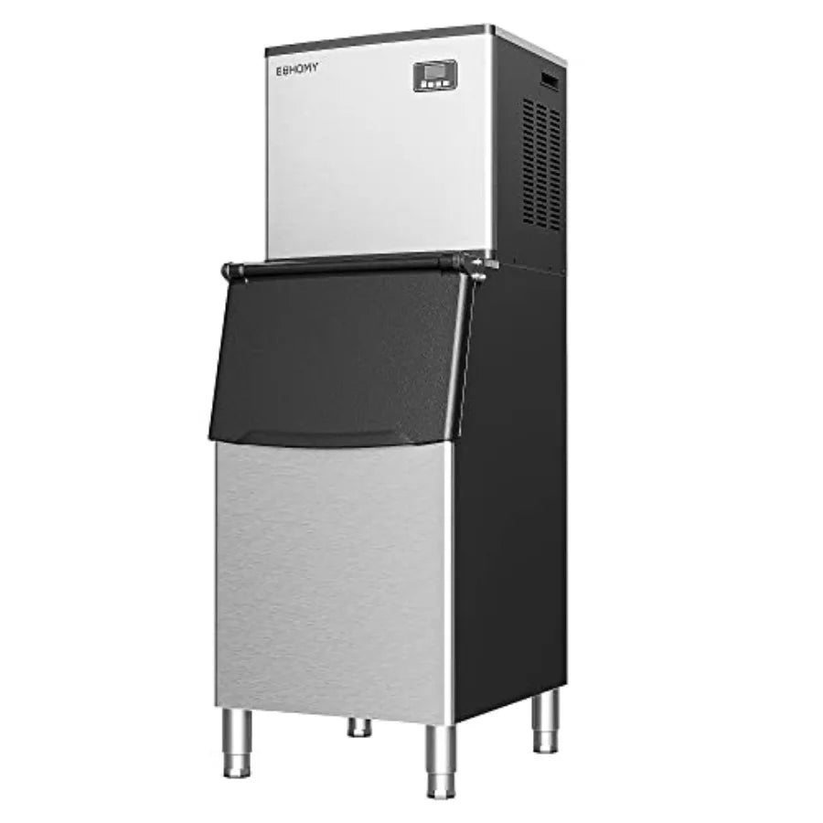 Commercial Ice Maker 400 LBS/24H – ETL Approved Industrial Ice Machine, 250 LBS Storage Bin, Fast 11–20 Min Ice, Heavy-Duty Stainless Steel Ice Maker