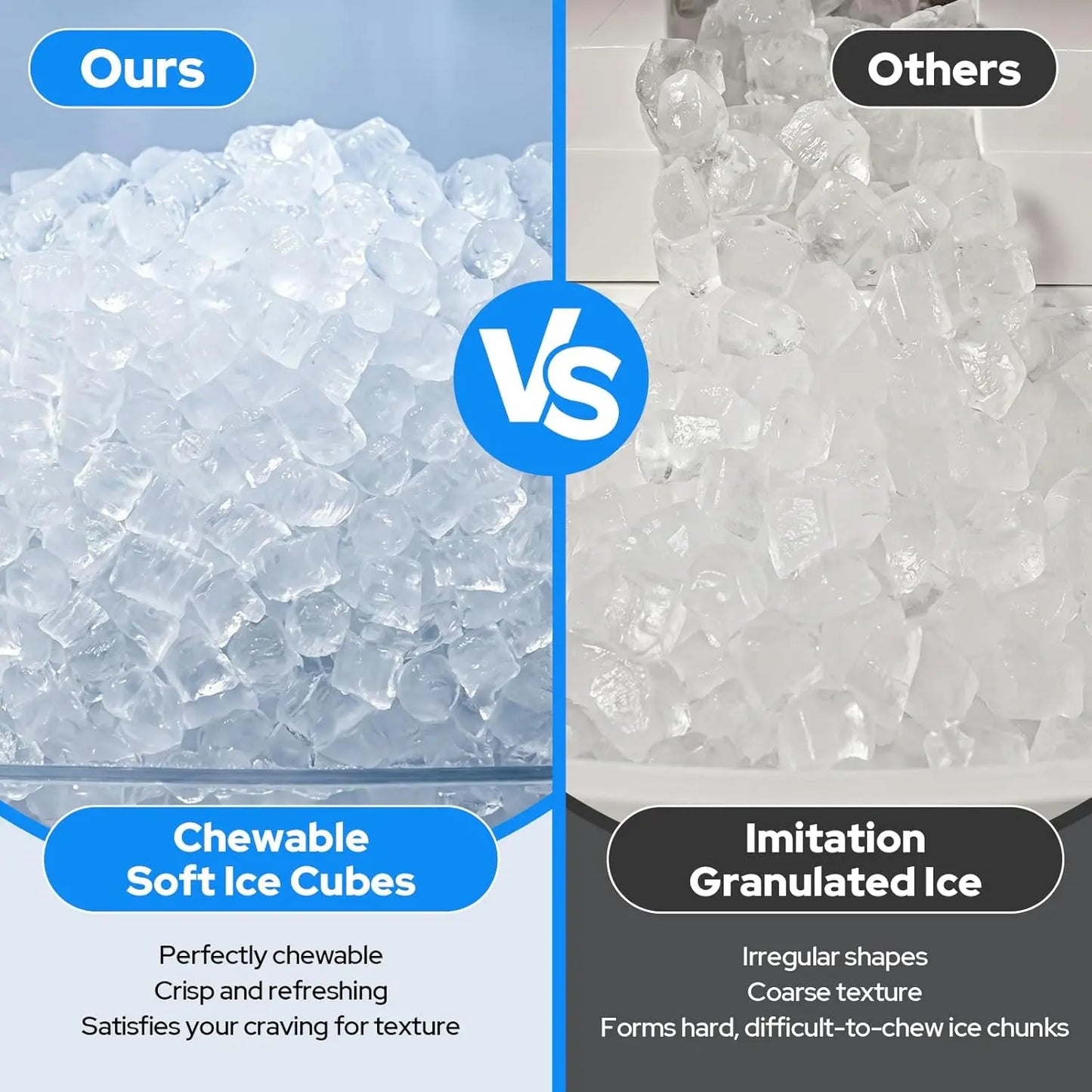 Countertop Nugget Ice Maker 38 LBS/24H – Soft Chewable Ice Machine, One-Touch Self-Cleaning, Dual Water Tanks (3L+1.5L) Portable Ice Maker for Home, Bar, Office & RV