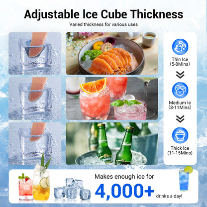 Commercial Ice Maker 450 LBS/Day Under Counter – 120 LBS Storage Bin, Heavy Duty Ice Machine for Restaurant Bar Hotel