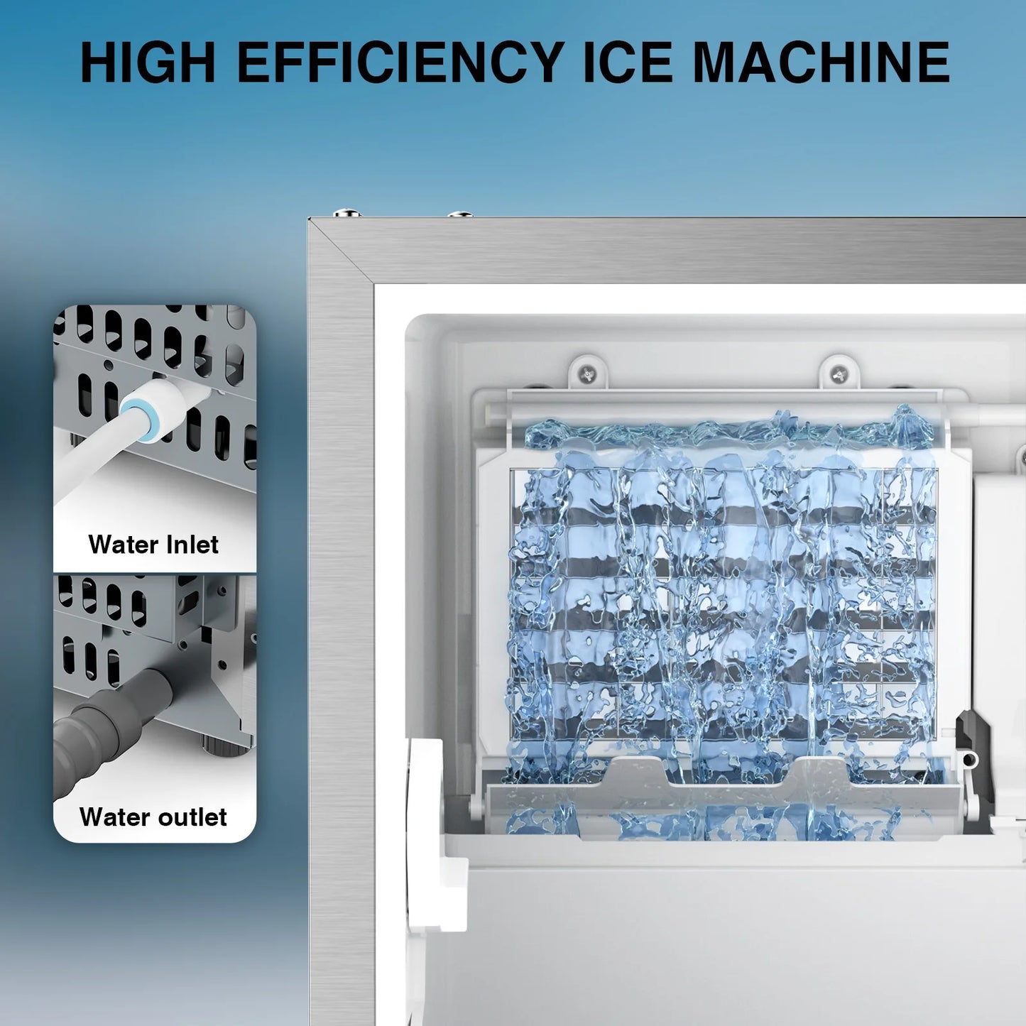 15" Commercial Under Counter Ice Maker 85 LBS/24H – Built-In/Freestanding Ice Machine, 30 LBS Storage Bin, Auto Cleaning & Gravity Drainage for Home, Bar & Kitchen