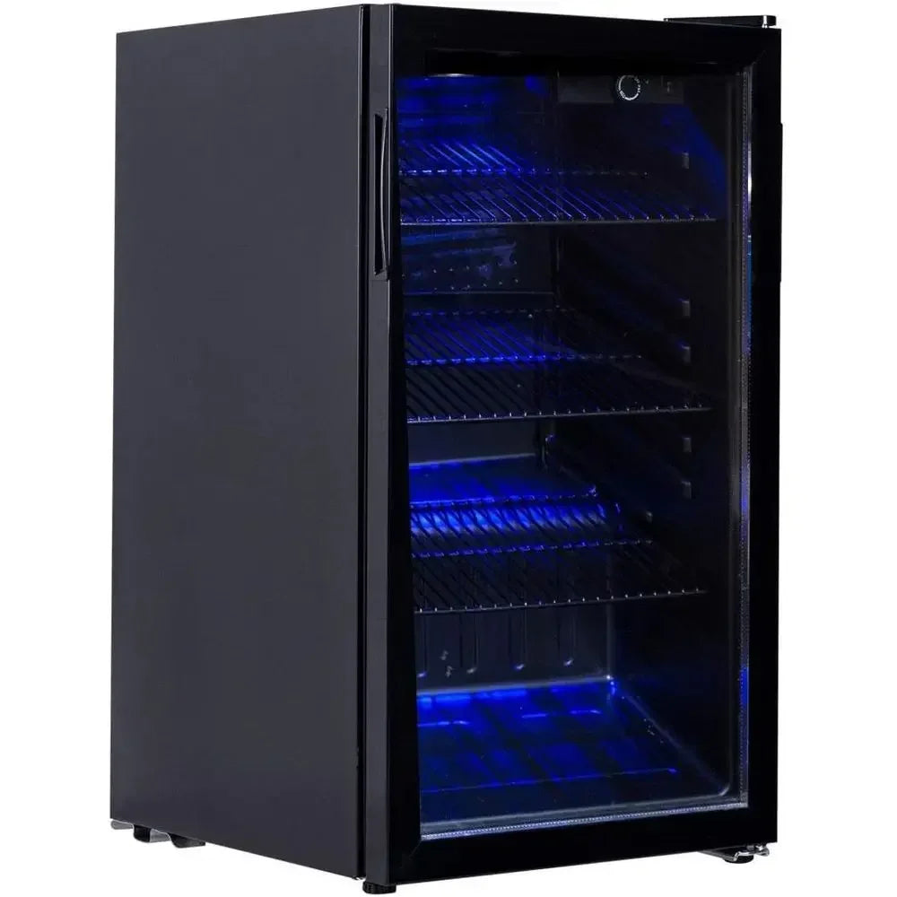 120 Can Beverage Mini Rerigerator With Glass Door, Beverage Mini Rerigerator With Clear Reversible Double Paned Glass Door, Beve