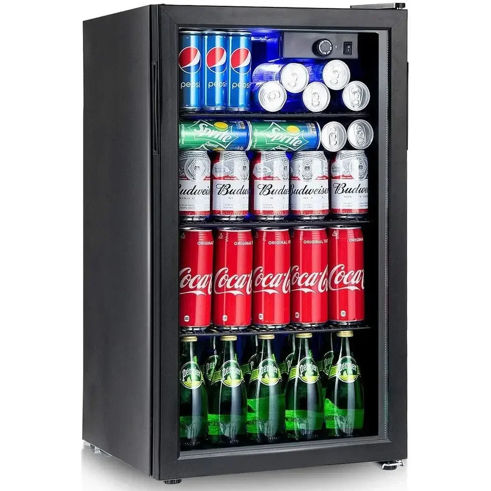 120 Can Beverage Mini Rerigerator With Glass Door, Beverage Mini Rerigerator With Clear Reversible Double Paned Glass Door, Beve