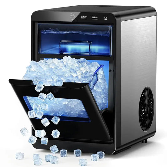 Countertop Ice Maker 44 LBS/24H – Self-Cleaning Ice Machine, Fast Ice in 10–14 Min, Removable Basket & Scoop for Home, Office & Kitchen