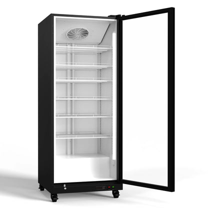 Beverage Display Cooler – 17.48 cu.ft Commercial Glass Door Refrigerator, Vertical Transparent Display, Auto-Defrost, for Convenience Store, Supermarket & Retail Use