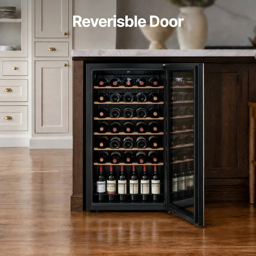 Freestanding Wine Cooler Refrigerator | 14/20/34/46/105 Bottle Wine Cellar with Glass Door for Home, Hotel & Commercial Wine Storage
