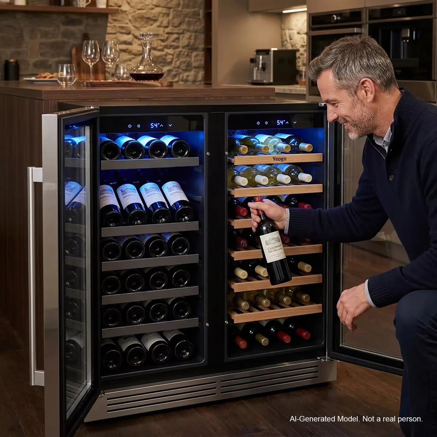 30 Inch Wine Cooler Refrigerator | Stainless Steel Built-In Under Counter Beverage & Wine Fridge with Glass Door for Kitchen & Home Bar Installation