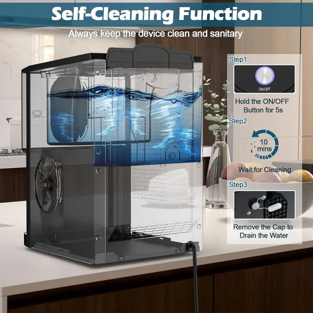 Countertop Ice Maker 56 LBS/24H – Fast Ice Machine, Self-Cleaning, 0.63 Gal Water Tank, Portable Ice Maker for Home & Parties