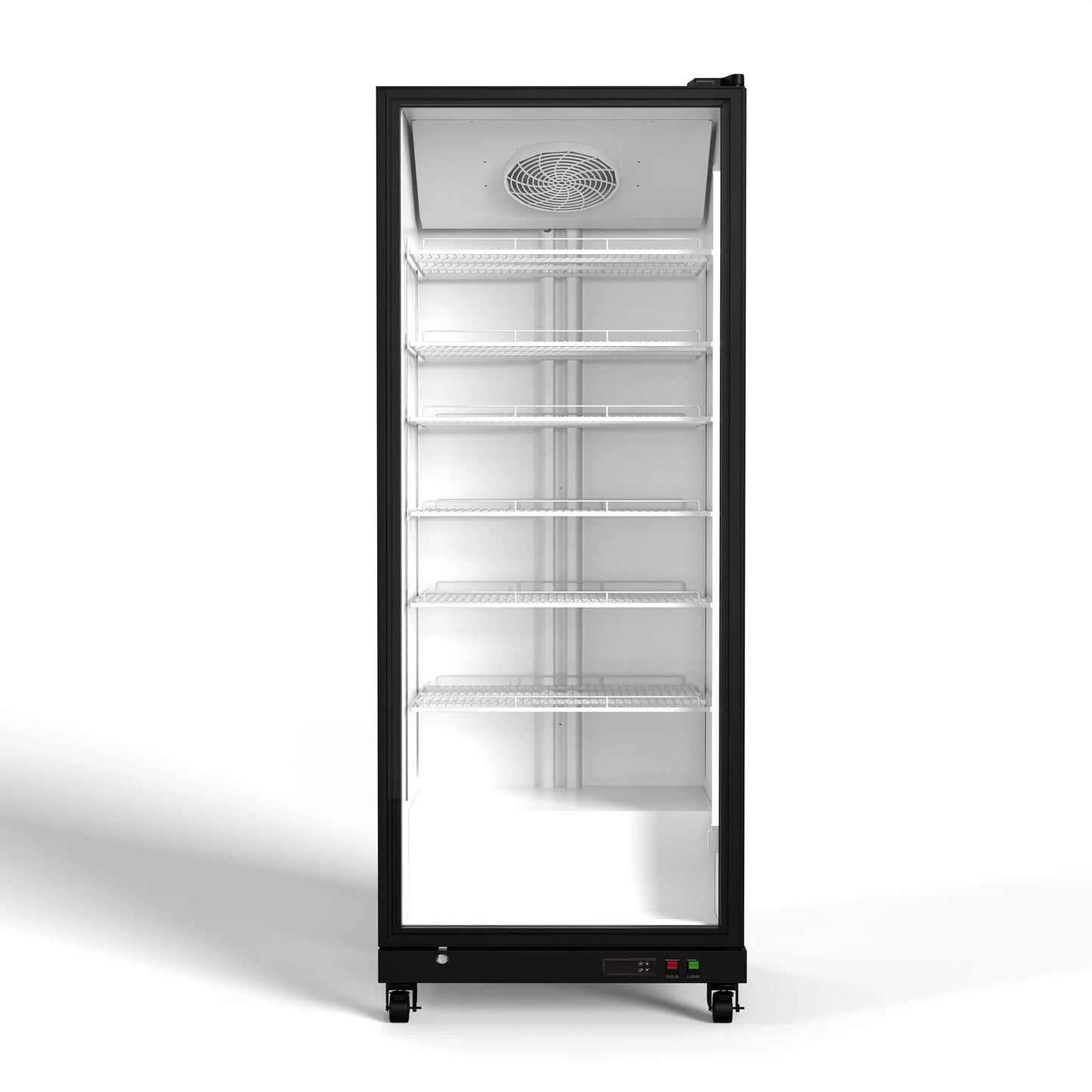 Beverage Display Cooler – 17.48 cu.ft Commercial Glass Door Refrigerator, Vertical Transparent Display, Auto-Defrost, for Convenience Store, Supermarket & Retail Use