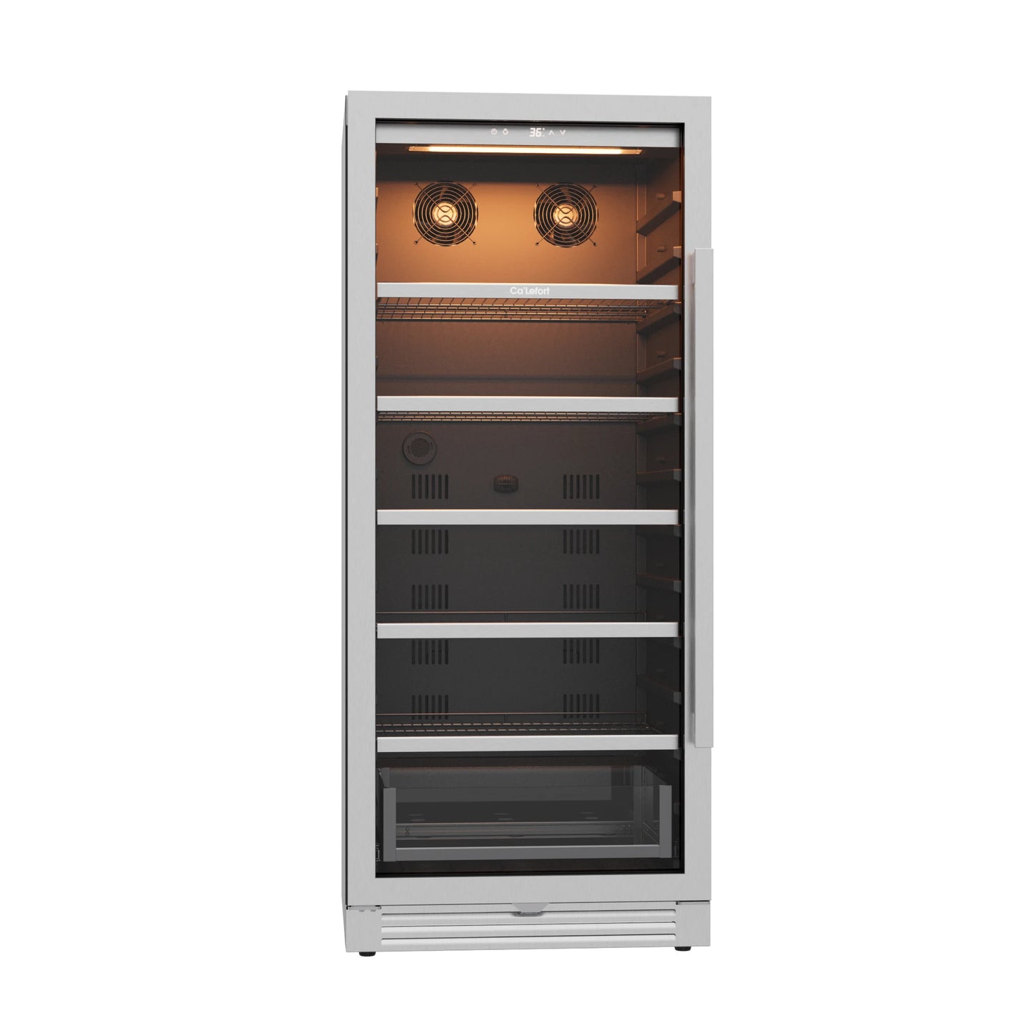 9.72 Cu.ft (275L) Beverage Refrigerator – Air Cooling System, Double NTC Control, Door Alarm, Amber/Blue/White LED Lighting Beverage Cabinet for Commercial & Home Use