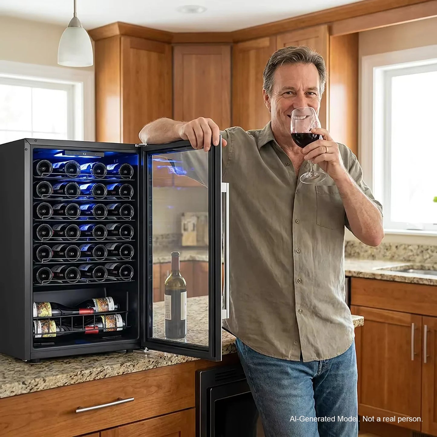Freestanding Wine Cooler Refrigerator | 14/20/34/46/105 Bottle Wine Cellar with Glass Door for Home, Hotel & Commercial Wine Storage