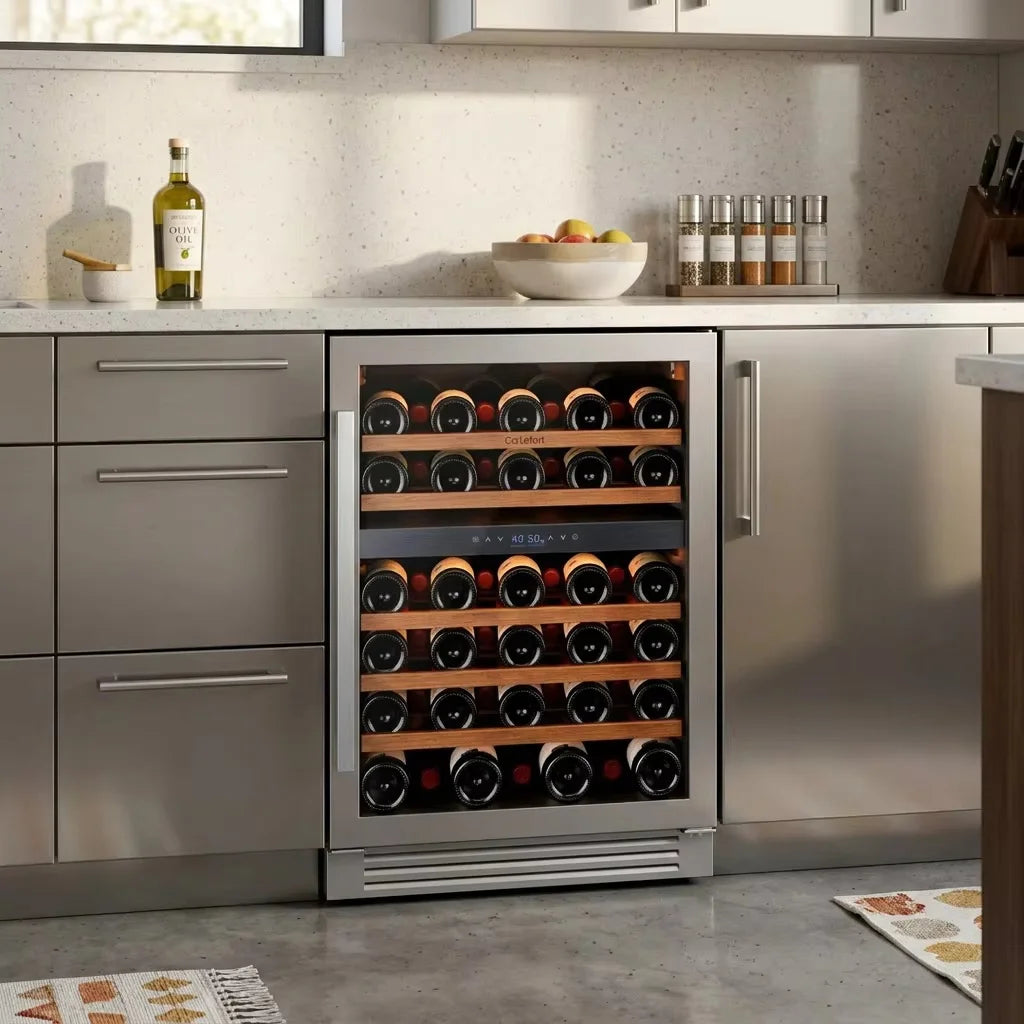 160L Wine Cooler Refrigerator – 54 Bottle Wine Fridge with Digital Temperature Control & Removable Shelves