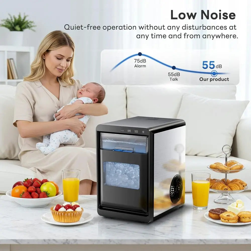 Countertop Ice Maker 44 LBS/24H – Self-Cleaning Ice Machine, Fast Ice in 10–14 Min, Removable Basket & Scoop for Home, Office & Kitchen
