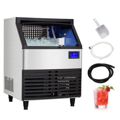 Commercial Ice Maker 110–264 LBS/24H – Stainless Steel Under Counter Ice Machine, Auto Operation for Home, Bar & Café