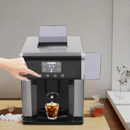 Countertop Ice Maker 32 LBS/24H – Self-Cleaning Ice Machine with Auto Dispenser, Chewable Ice for Home, Office & Kitchen