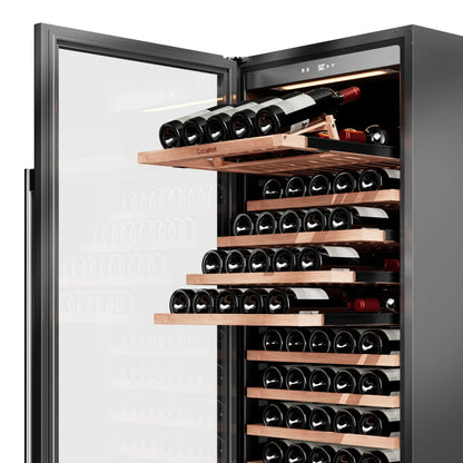 166 Bottle Wine Cooler Refrigerator | Large Capacity Stainless Steel Wine Cabinet with Compressor Cooling & Adjustable Temperature for Home, Hotel & Commercial Use