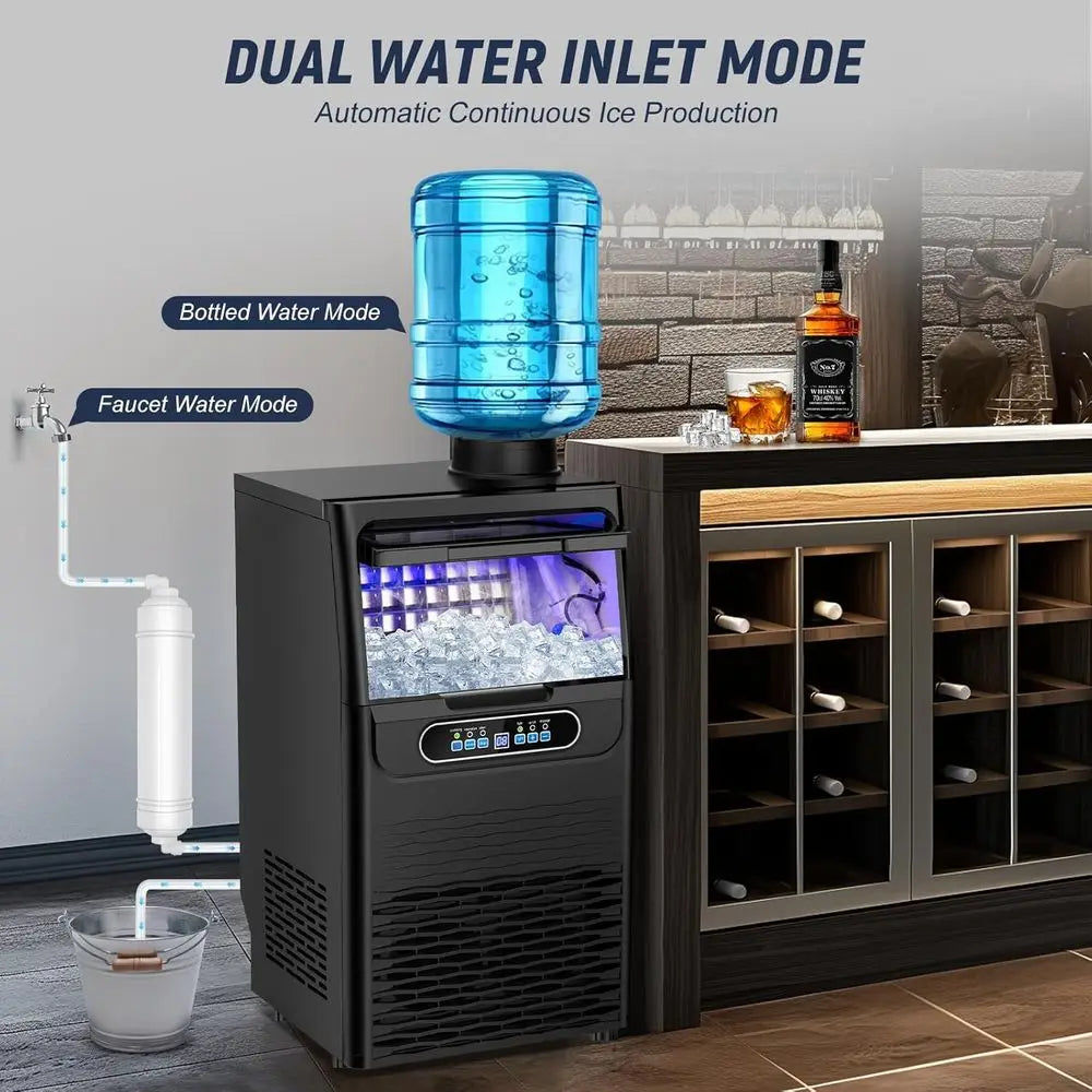Commercial Ice Maker 100 LBS/24H – 20 LBS Storage Bin, 36 Cubes per Cycle, Fast 15-Min Ice, Undercounter Stainless Steel Ice Machine for Home Bar & Outdoor Use
