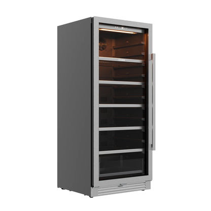 9.72 Cu.ft (275L) Beverage Refrigerator – Air Cooling System, Double NTC Control, Door Alarm, Amber/Blue/White LED Lighting Beverage Cabinet for Commercial & Home Use
