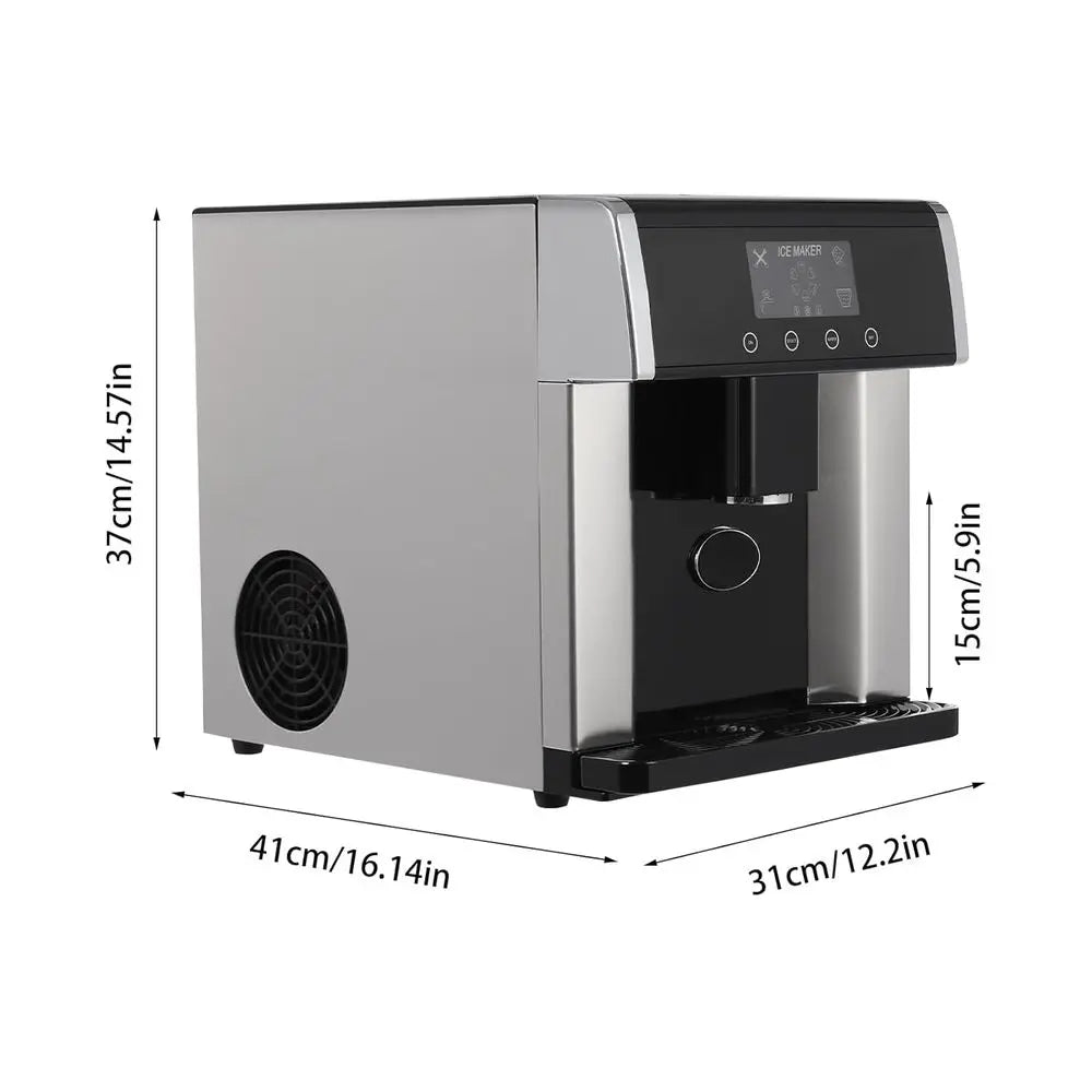 Countertop Ice Maker 32 LBS/24H – Self-Cleaning Ice Machine with Auto Dispenser, Chewable Ice for Home, Office & Kitchen