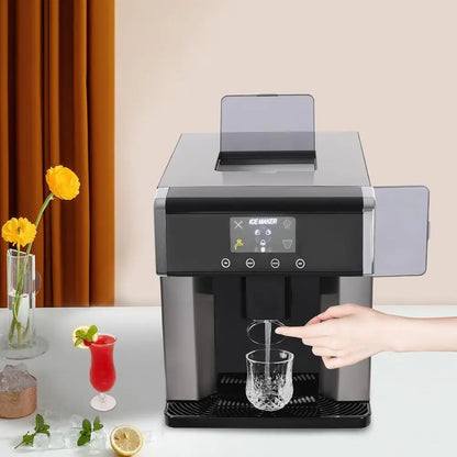 Countertop Ice Maker 32 LBS/24H – Self-Cleaning Ice Machine with Auto Dispenser, Chewable Ice for Home, Office & Kitchen
