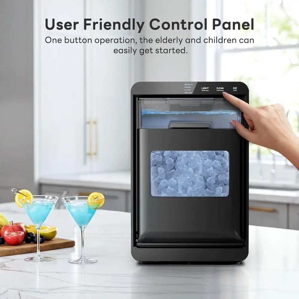 Countertop Ice Maker 44 LBS/24H – Self-Cleaning Ice Machine, Fast Ice in 10–14 Min, Removable Basket & Scoop for Home, Office & Kitchen