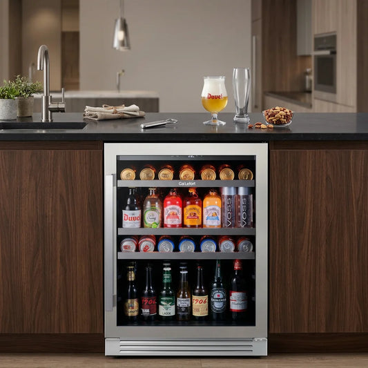 160L Beverage Refrigerator | 5.65 Cu.Ft Single Zone Compressor Cooler | Freestanding Beer Fridge with Reversible Left/Right Door & Electronic Temperature Control