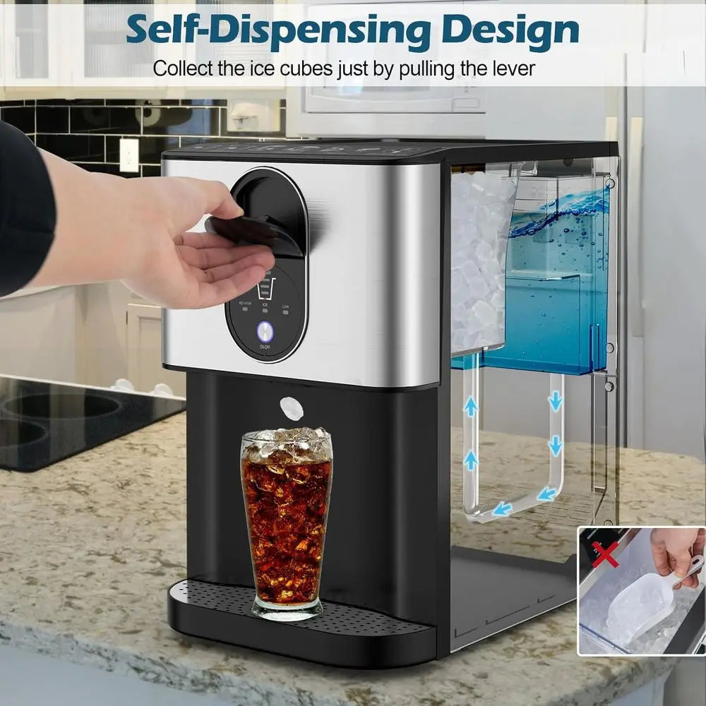 Countertop Ice Maker 56 LBS/24H – Fast Ice Machine, Self-Cleaning, 0.63 Gal Water Tank, Portable Ice Maker for Home & Parties