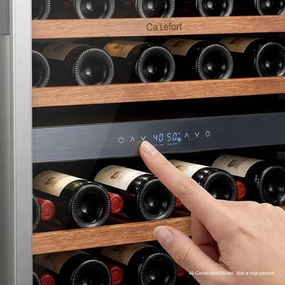 160L Wine Cooler Refrigerator – 54 Bottle Wine Fridge with Digital Temperature Control & Removable Shelves