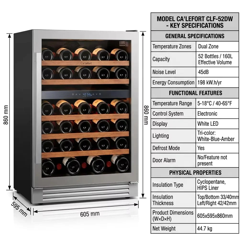 160L Wine Cooler Refrigerator – 54 Bottle Wine Fridge with Digital Temperature Control & Removable Shelves