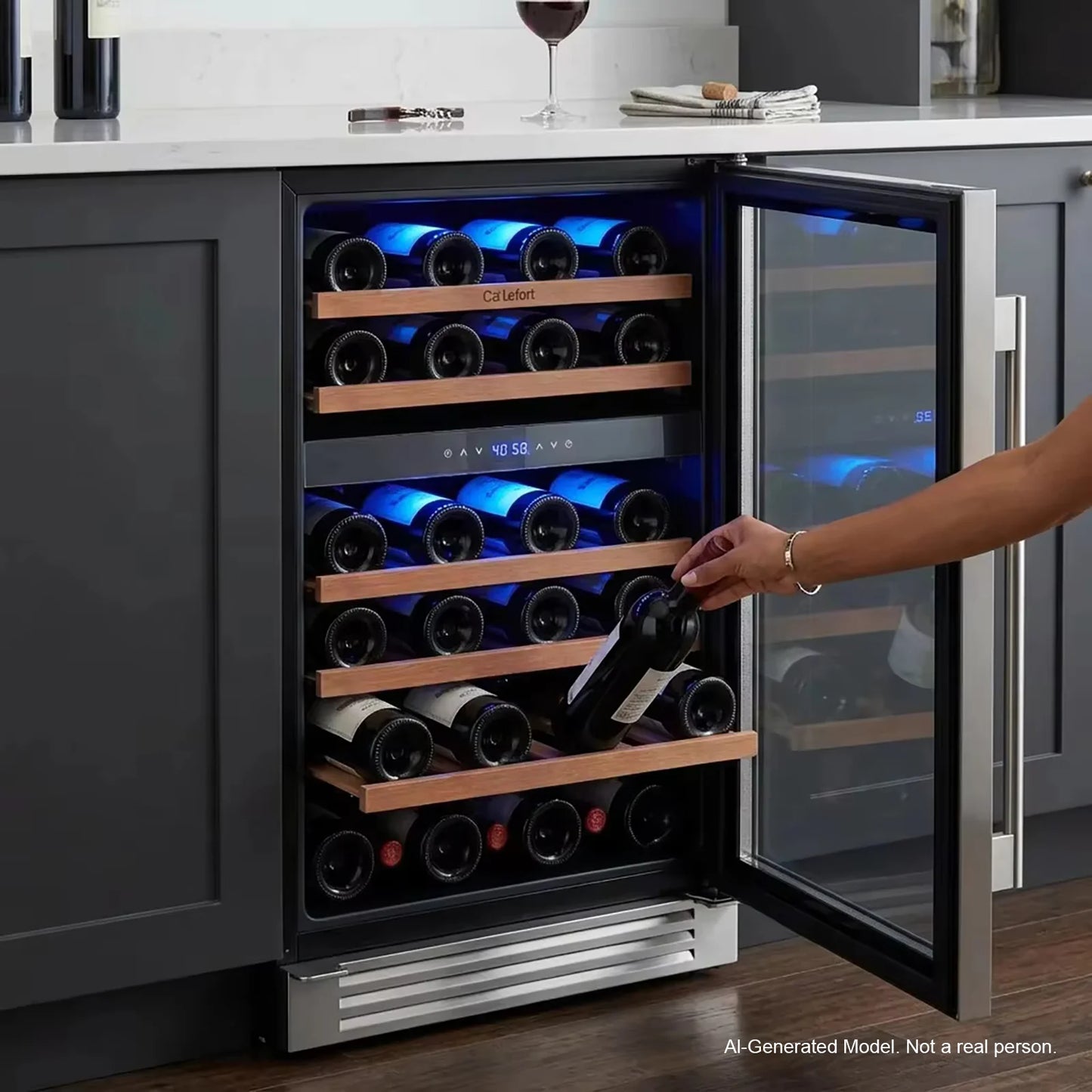 160L Wine Cooler Refrigerator – 54 Bottle Wine Fridge with Digital Temperature Control & Removable Shelves