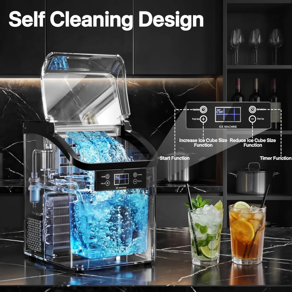 Automatic Countertop Ice Maker with Large Capacity for Ice Cubes