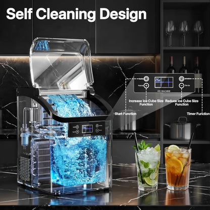 Automatic Countertop Ice Maker with Large Capacity for Ice Cubes