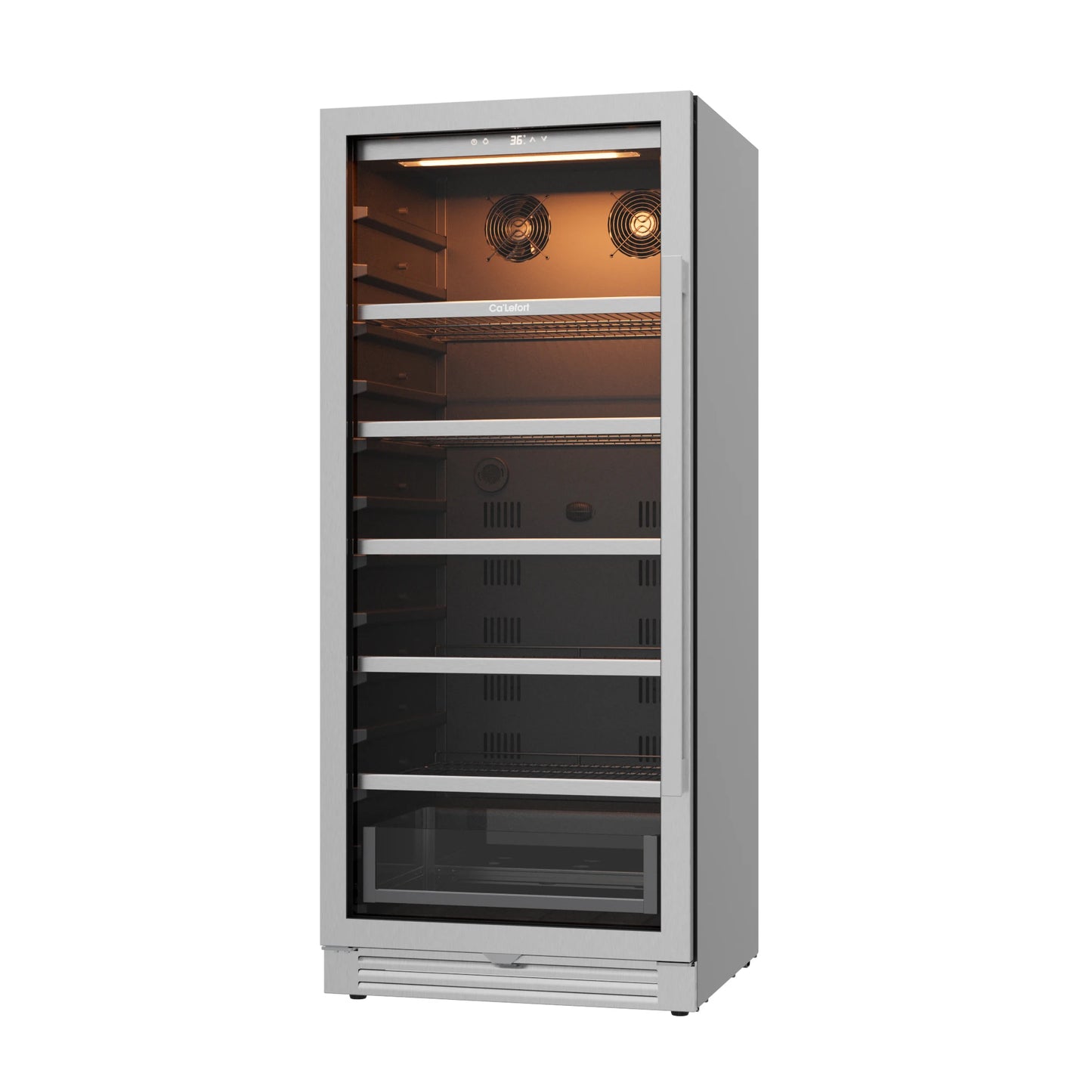 9.72 Cu.ft (275L) Beverage Refrigerator – Air Cooling System, Double NTC Control, Door Alarm, Amber/Blue/White LED Lighting Beverage Cabinet for Commercial & Home Use