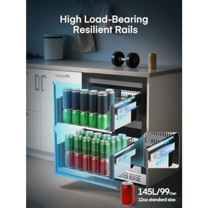 24” Undercounter Drawer Refrigerator – Stainless Steel, Waterproof Indoor/Outdoor Beverage Fridge for Home & Commercial Use