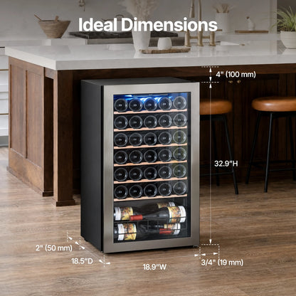 Freestanding Wine Cooler Refrigerator | 14/20/34/46/105 Bottle Wine Cellar with Glass Door for Home, Hotel & Commercial Wine Storage