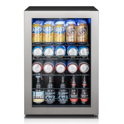 Ca'Lefort 62L Beverage Refrigerator, Mini Drink Fridge with Glass Door, Digital Temperature Control, Adjustable Shelves, Reversible Door for Beer, Soda, Wine & Beverages, Home, Office & Dorm