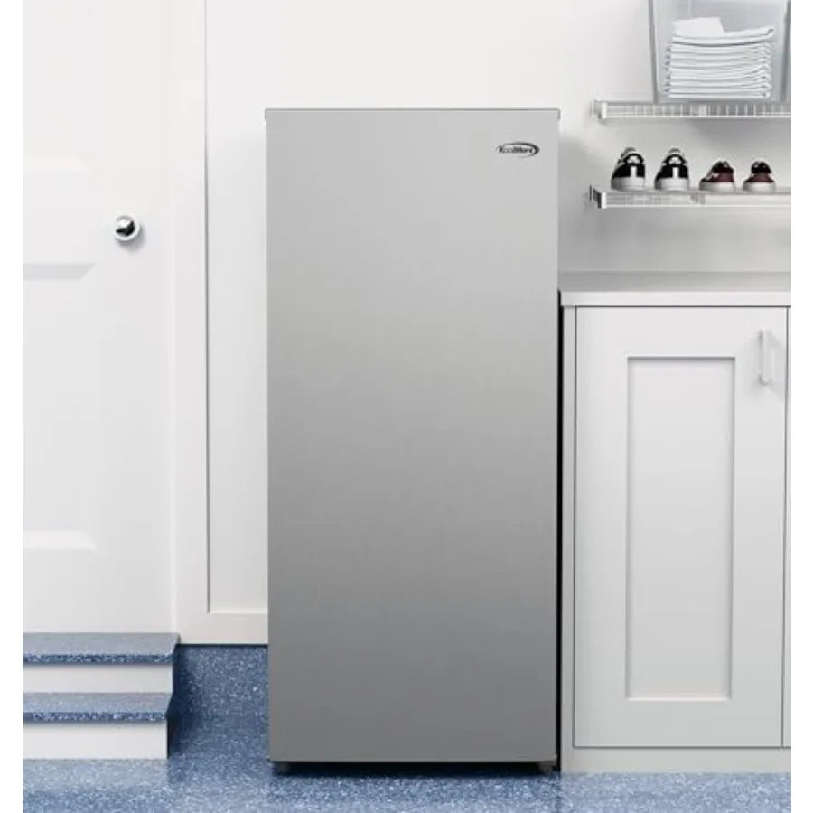 7 Cu Ft Garage Ready Upright Freezer Refrigerator Convertible, Stainless Steel Convertible Fridge Freezer, Adjustable Temperature Control, Manual Defrost Upright Deep Freezer for Garage Home Use